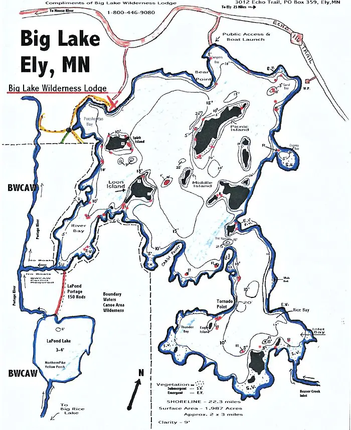Map of Big Lake near Ely, MN Map of Big Lake near Ely, MN