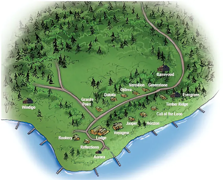 Big Lake Wilderness Lodge Resort Layout